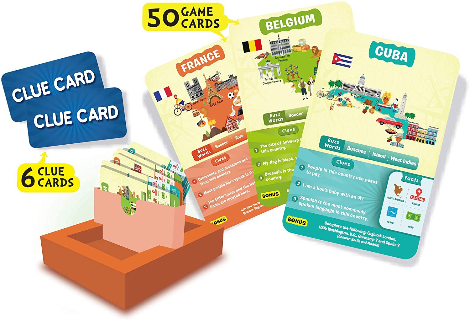 Skillmatics Guess in 10 Countries of The World Card Game of Smart Questions Super Fun for